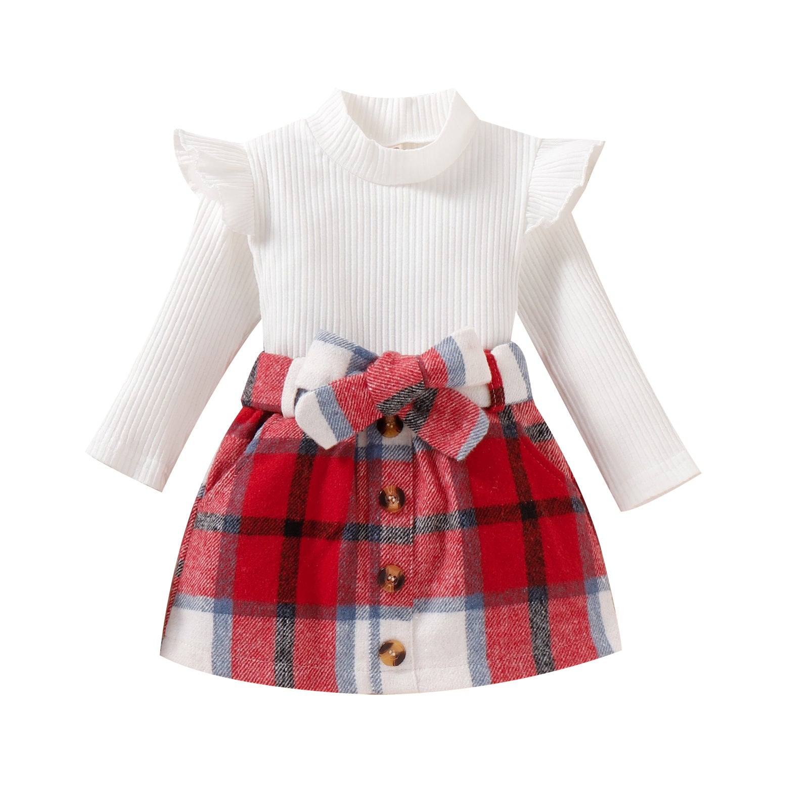 Wholesale Spring and Autumn Clothing Pit Bar Knitted Checkered Baby Clothes